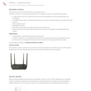 Intelbras – Lançamentos 2018 – Telesystem