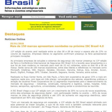 Mais de 150 marcas apresentam novidades na próxima ISC Brasil 4.0 – Feira do Brasil
