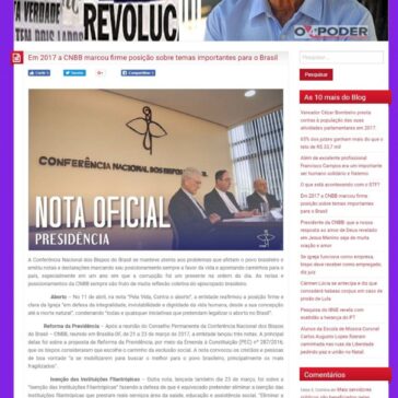 Em 2017 a CNBB marcou firme posição sobre temas importantes para o Brasil – Aldir Dantas