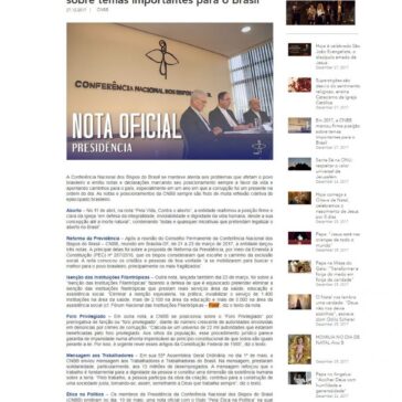 Em 2017, a CNBB marcou firme posição sobre temas importantes para o Brasil – Portal Católico