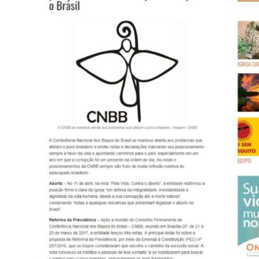 Em 2017, a CNBB marcou firme posição sobre temas importantes para o Brasil – Rádio América