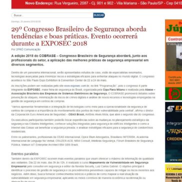 29° Congresso Brasileiro de Segurança aborda tendências e boas práticas. Evento ocorrerá durante a EXPOSEC 2018 – Direcional Condomínios
