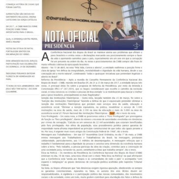 EM 2017 , A CNBB MARCOU FIRME POSIÇÃO SOBRE TEMAS IMPORTANTES PARA O BRASIL – Santuário São Sebastião