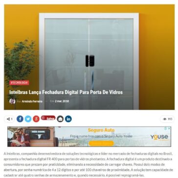 Intelbras lança fechadura digital para porta de vidros – Blog do Armindo