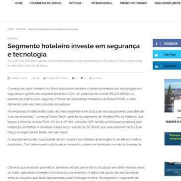 Segmento hoteleiro investe em segurança e tecnologia – Jornal MG Turismo