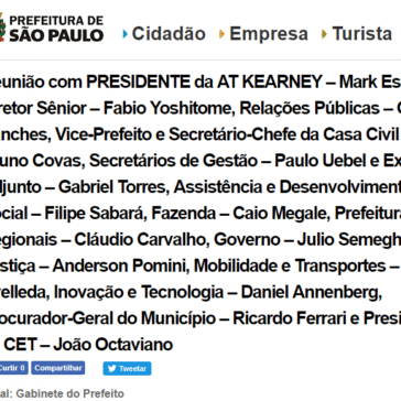Reunião com PRESIDENTE da AT KEARNEY – Prefeitura de São Paulo