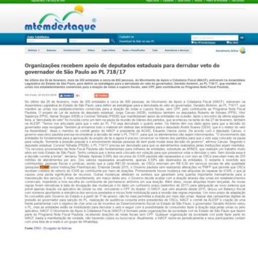 Organizações recebem apoio de deputados estaduais para derrubar veto do governador de São Paulo ao PL 718/17 – MT em Destaque