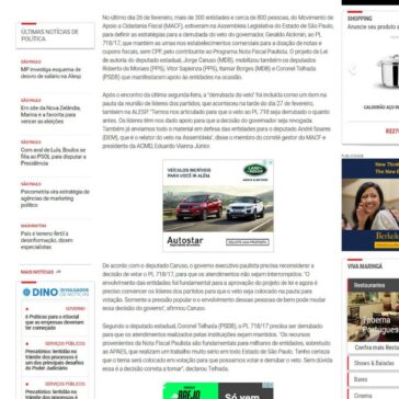 Organizações recebem apoio de deputados estaduais para derrubar veto do governador de São Paulo ao PL 718/17 – O Diário