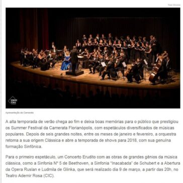 Camerata abre temporada sinfônica e apresenta gênios clássicos no CIC – Informe Online