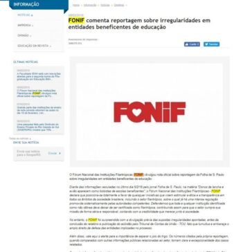 FONIF divulga nota sobre reportagem que apontou irregularidades em entidades de educação – Sinep