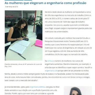 As mulheres que elegeram a engenharia como profissão – Unisul