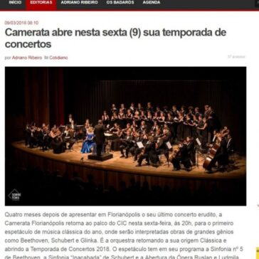 Camerata abre nesta sexta (9) sua temporada de concertos