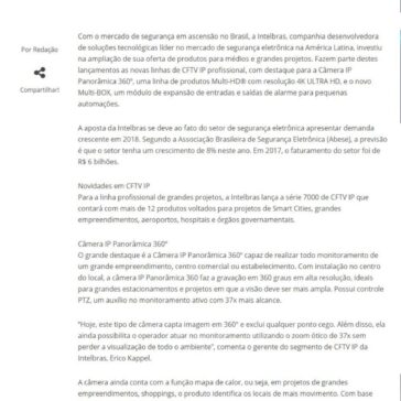 Intelbras apresenta novos produtos da linha de CFTV Multi-HD® com tecnologia 4K e Câmera IP Panorâmica 360° – InforChannel