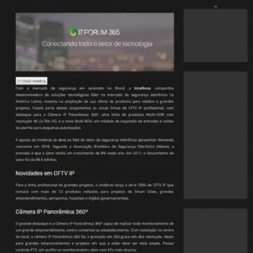 Intelbras apresenta novos produtos da linha de CFTV Multi-HD – IT Forum 365 – VIP CEO