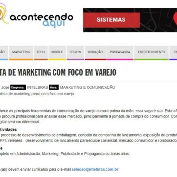 Analista de marketing com foco em varejo – Acontecendo Aqui