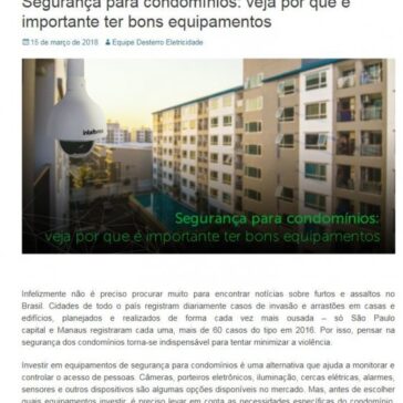 Segurança para condomínios: veja por que é importante ter bons equipamentos – Desterro