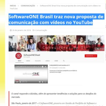 SoftwareONE Brasil traz nova proposta de comunicação com vídeos no YouTube – MTI