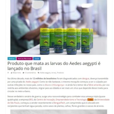 Produto que mata as larvas do Aedes aegypti é lançado no Brasil – Caetés News