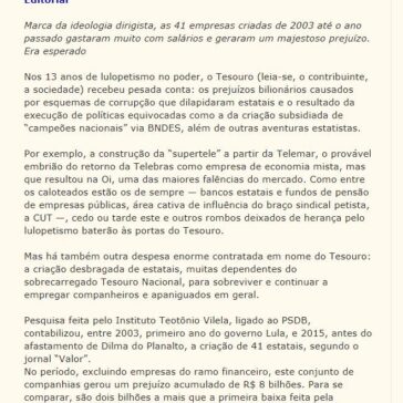 Estatais criadas desde Lula sobrecarregam Tesouro – Capitalismo Social