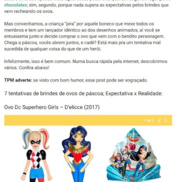 Brindes de ovos de páscoa: Expectativa x Realidade Testa pra Mim