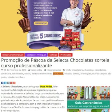 Promoção de Páscoa da Selecta Chocolates sorteia curso profissionalizante – Sabor à Vida Gastronomia
