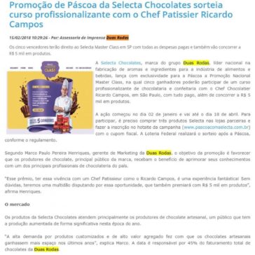 Promoção de Páscoa da Selecta Chocolates sorteia curso profissionalizante com o Chef Patissier Ricardo Campos – Guialat