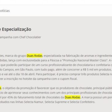 Duas Rodas Faz Campanha com Chef Chocolatier – Prosper