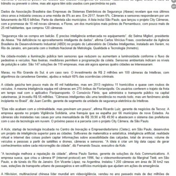 Uso de sensores e câmeras ainda é restrito – Valor Econômico (On-line)