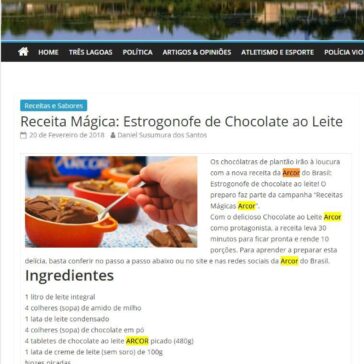 Receita Mágica: Estrogonofe de Chocolate ao Leite – Jornal Dia Dia
