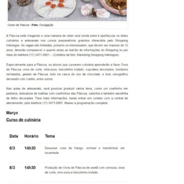 Shopping Interlagos oferece cursos gratuitos de produção de ovos de chocolate e outras delícias de Páscoa – Mais Expressão