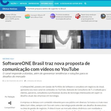 SoftwareONE Brasil traz nova proposta de comunicação com vídeos no YouTube – InfoChannel