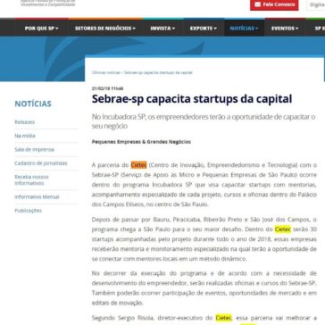 Sebrae-sp capacita startups da capital – Investe São Paulo