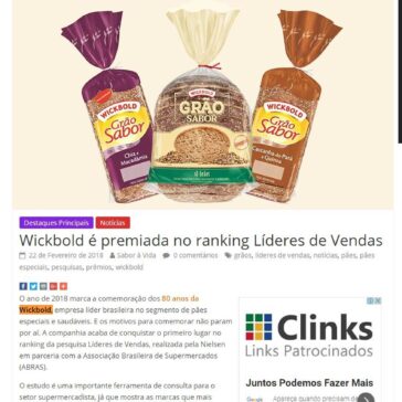 Wickbold é premiada no ranking Líderes de Vendas – Sabor à Vida Gastronomia