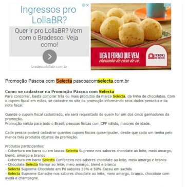 Promoção Páscoa com Selecta pascoacomselecta.com.br – Promoções na Internet