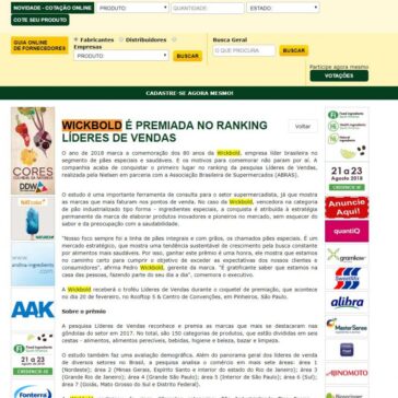 Wickbold é premiada no ranking Líderes de Vendas – Aditivos & Ingredientes