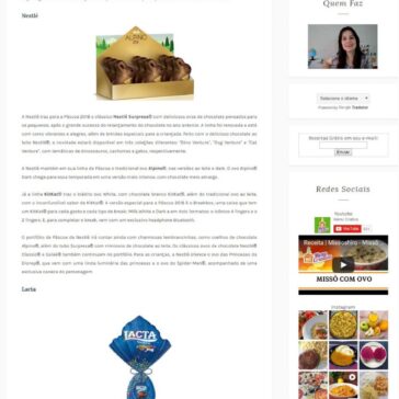 Lançamentos para Páscoa 2018 – Menu Criativo
