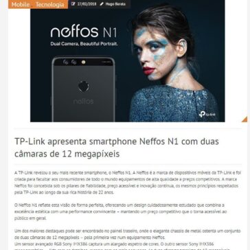 TP-Link apresenta smartphone Neffos N1 com duas câmaras de 12 megapíxeis – Teche net