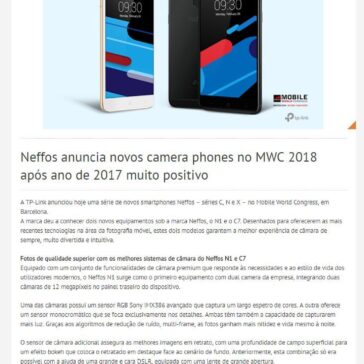 Neffos anuncia novos camera phones no MWC 2018 após ano de 2017 muito positivo – Teche net