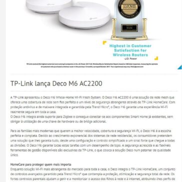 TP-Link lança Deco M6 AC2200 – Teche net