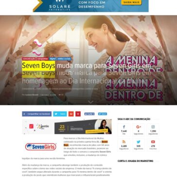 Seven Boys muda marca para Seven Girls em homenagem ao Dia Internacional da Mulher – Abc da Comunicação
