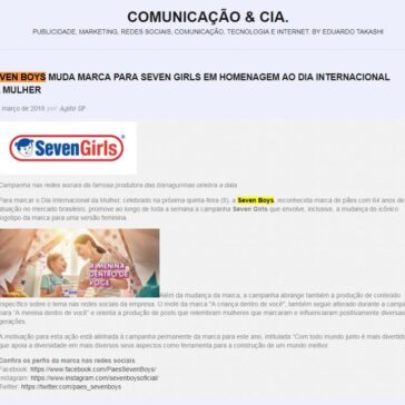 Seven Boys muda marca para Seven Girls em homenagem ao Dia Internacional da Mulher – Comunicação & Cia