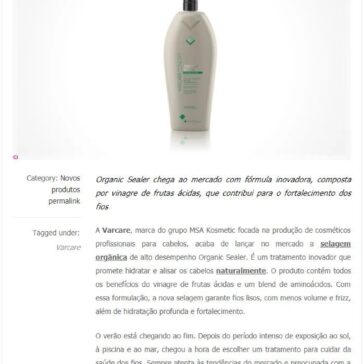 Nova selagem orgânica da Varcare hidrata e alisa os cabelos de forma natural – Cosmetic Innovation