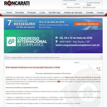 Enef mapeará iniciativas em prol da educação financeira no Brasil – Editora Roncarati