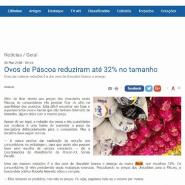 Ovos de Páscoa reduziram até 32% no tamanho – Agência de Notícias