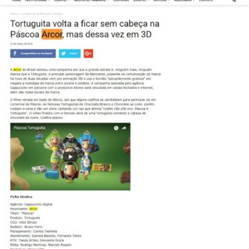 Tortuguita volta a ficar sem cabeça na Páscoa Arcor, mas dessa vez em 3D – ABA