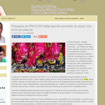 Pesquisa do PROCON Natal aponta aumento no preço dos ovos de páscoa – Kallyna Kelly