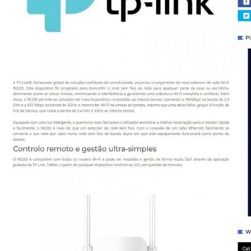 TP-Link lança novo extensor de rede Wi-Fi RE205 – Wintech