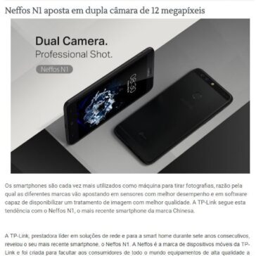 Neffos N1 aposta em dupla câmara de 12 megapíxeis – Apps Androide