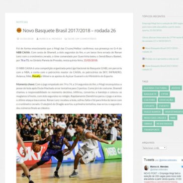 Novo Basquete Brasil 2017/2018 – rodada 26 – Mogi das Cruzes em foco
