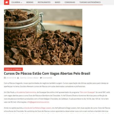 Cursos De Páscoa Estão Com Vagas Abertas Pel – Cozinhar, Comer e Beber